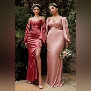 Elegant Off-Shoulder Satin Gown